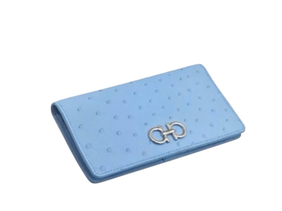 Ferragamo Gancini Ostrich Wallet