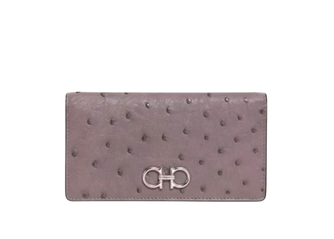 Ferragamo Gancini Ostrich Wallet
