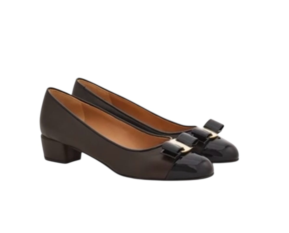 Ferragamo Vara Bow Leather Pumps