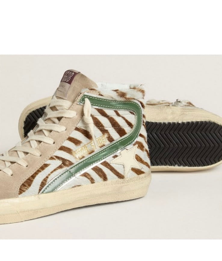 Golden Goose Slide Zebra Sneakers
