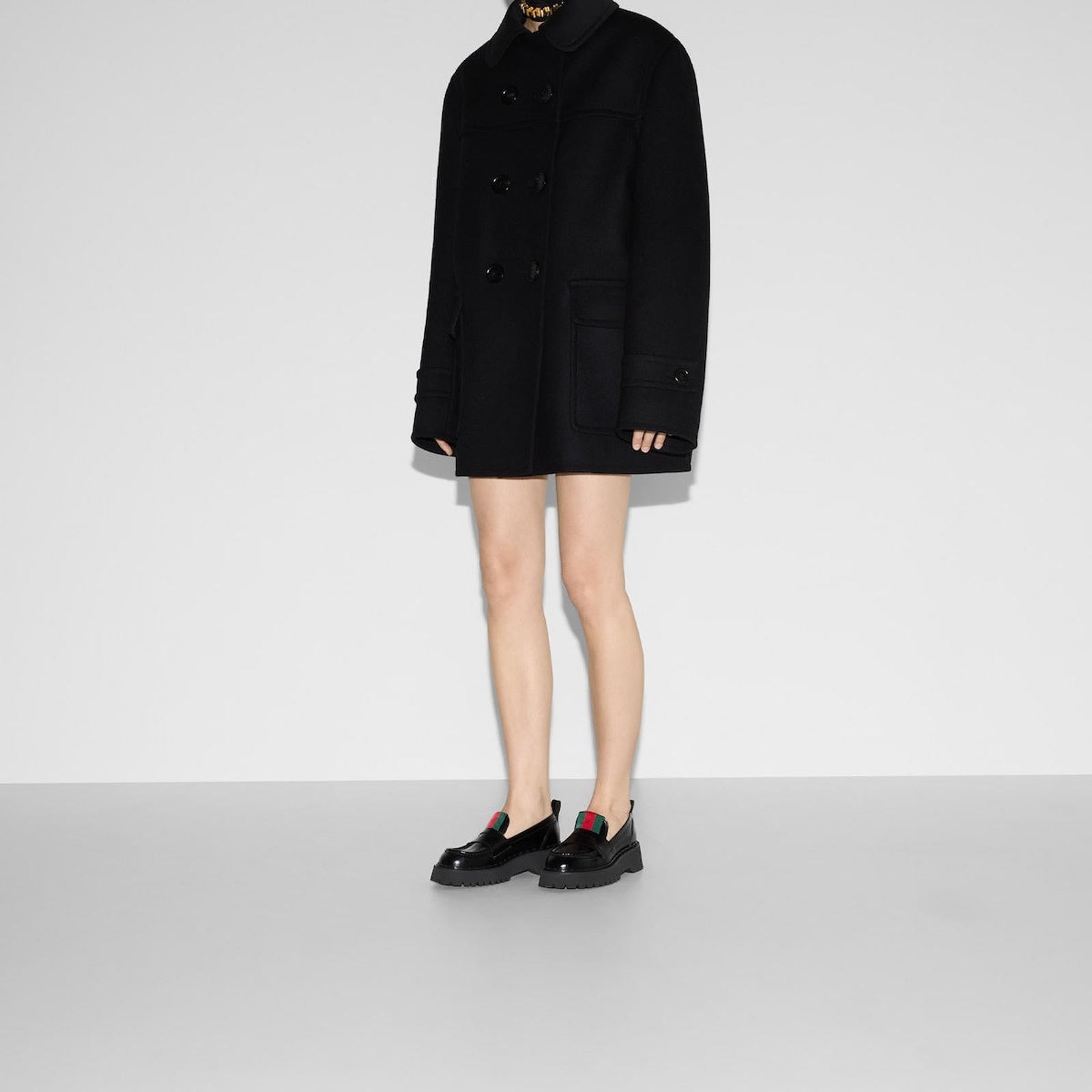 Gucci Web Leather Loafers
