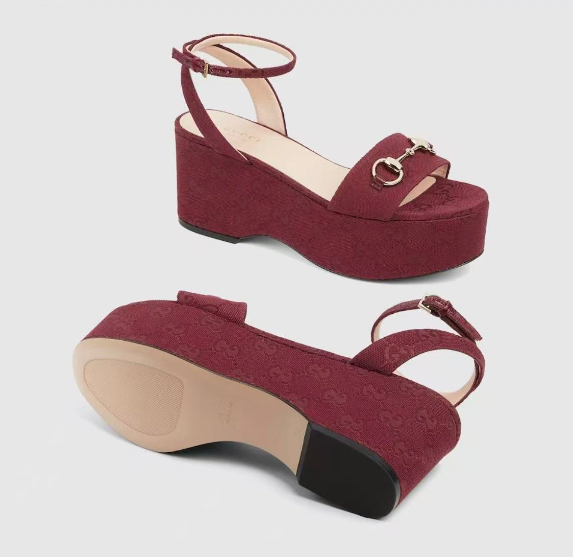 Gucci Horsebit GG platform Sandals