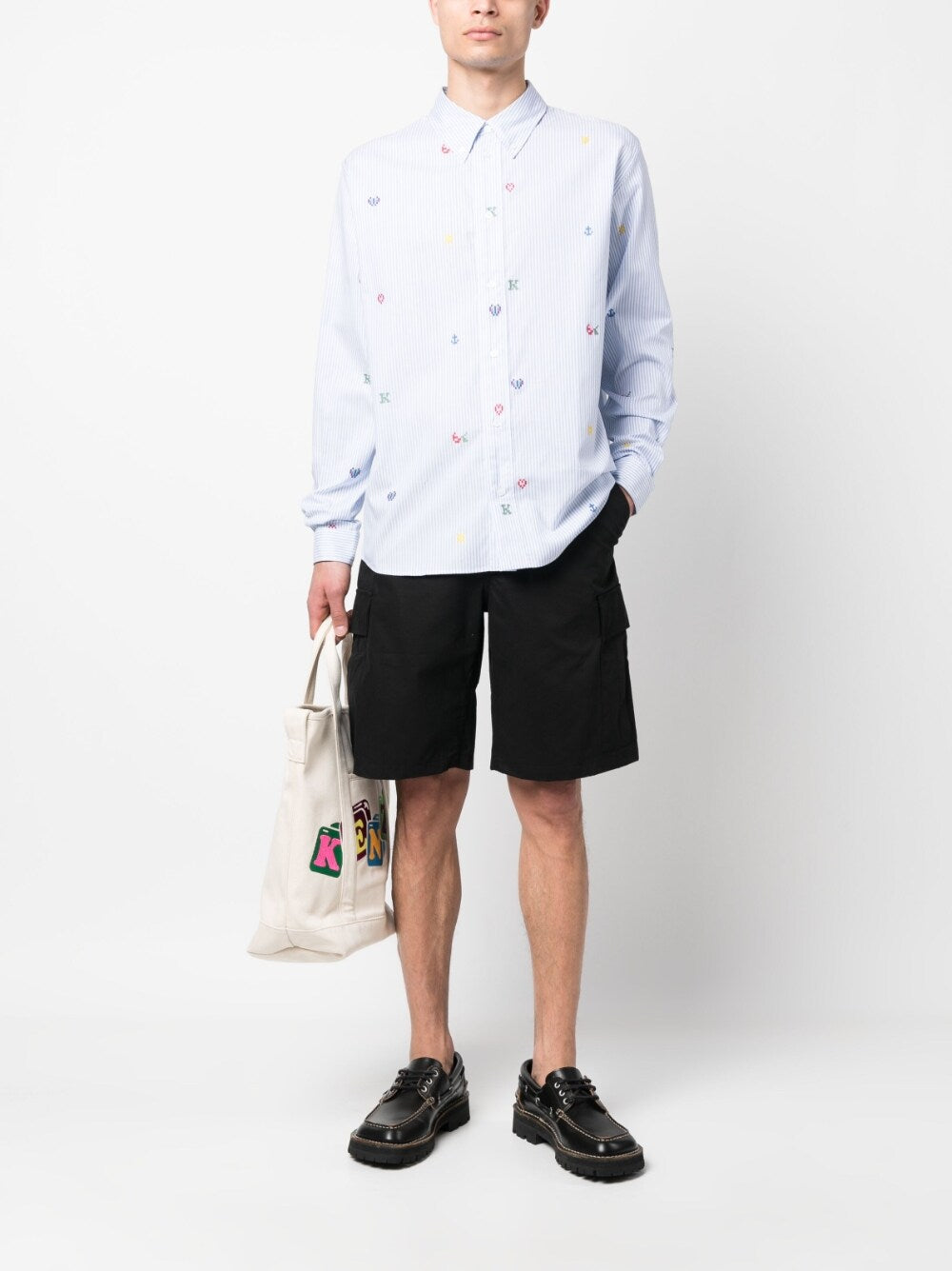 KENZO MULTICOLOR LONG-SLEEVED BUTTON DOWN SHIRT
