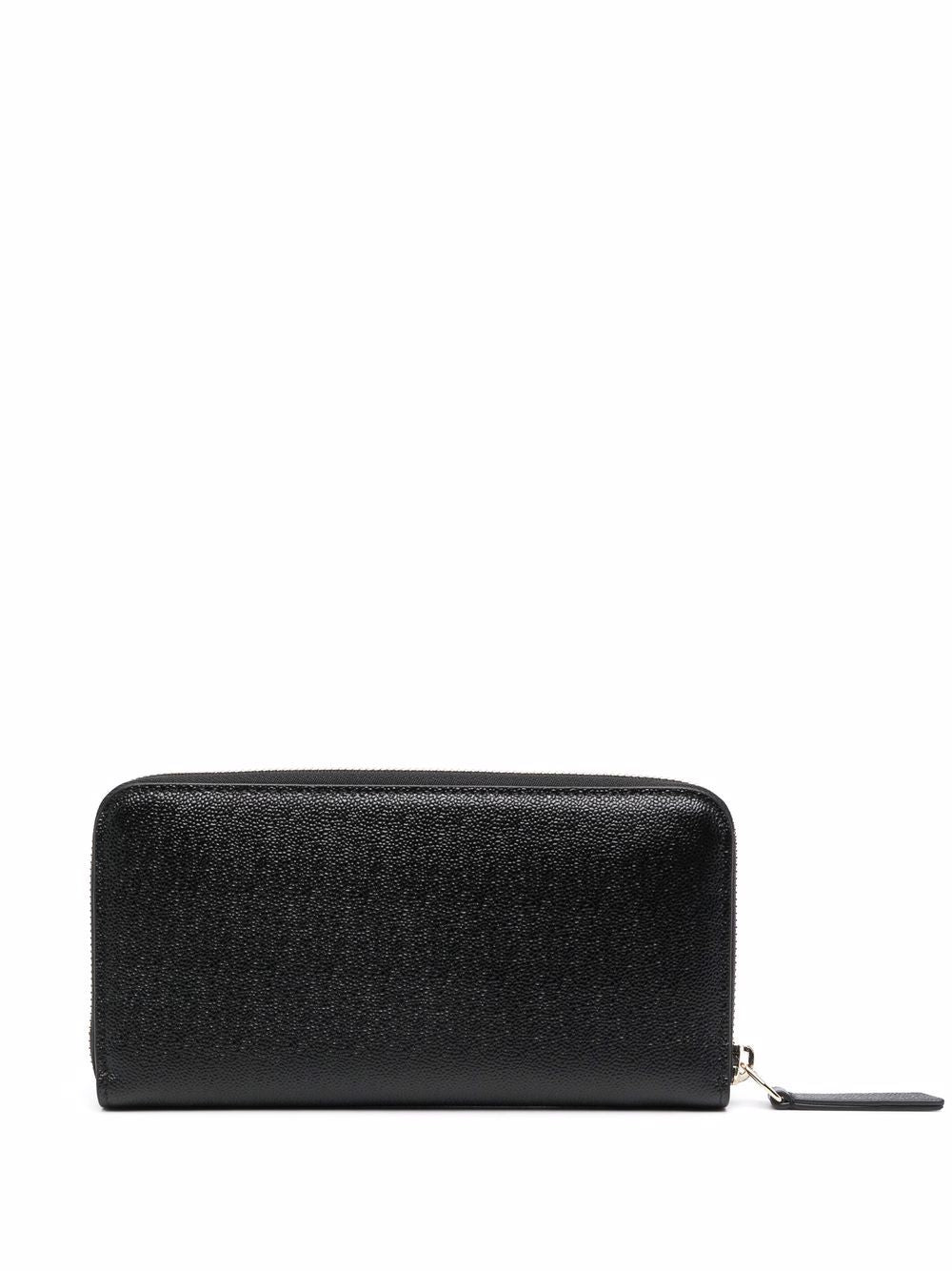 TOD`S BLACK LEATHER WALLET WITH ZIPPER