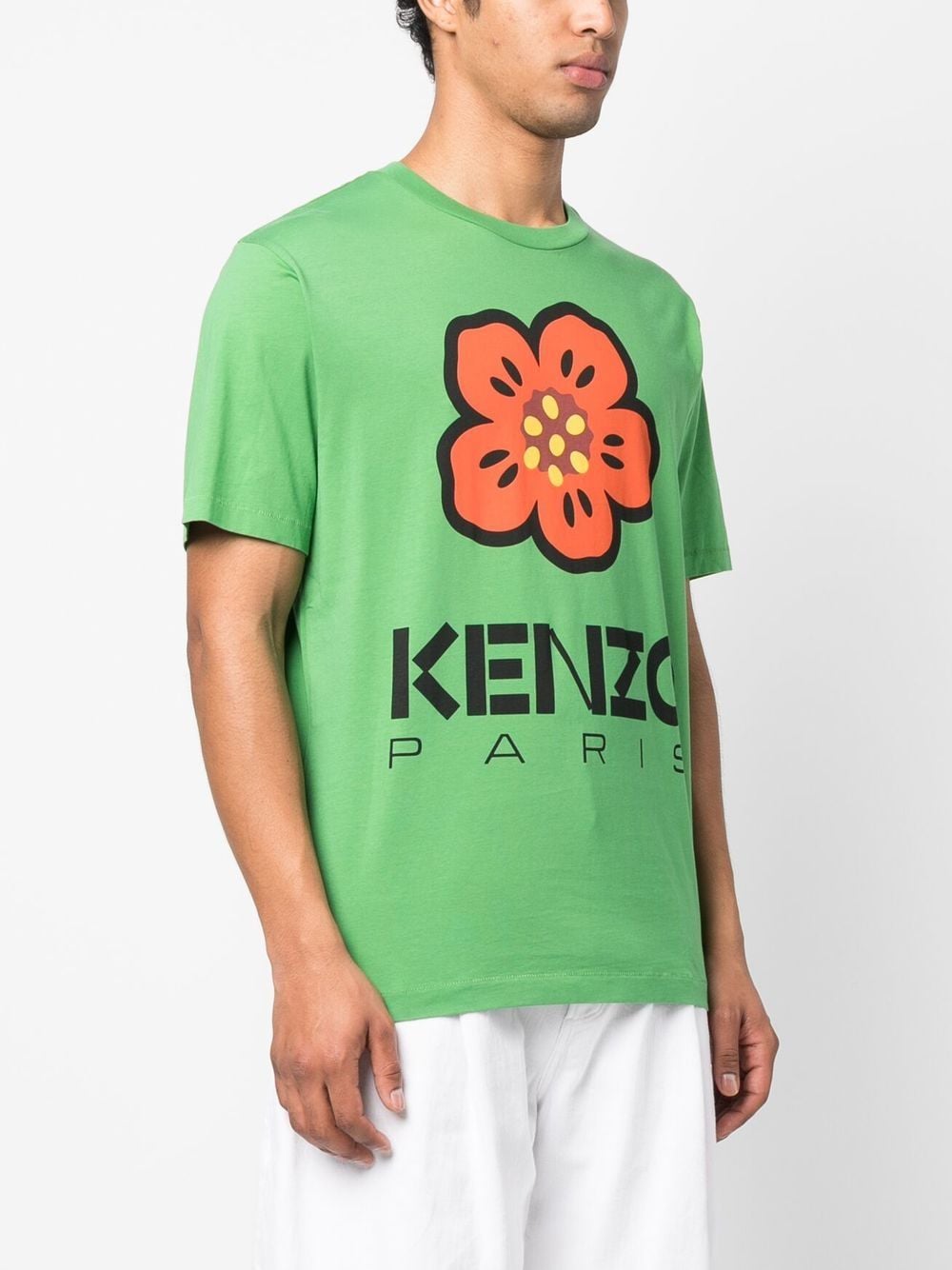 KENZO GREEN LOGO FLOWER T-SHIRT