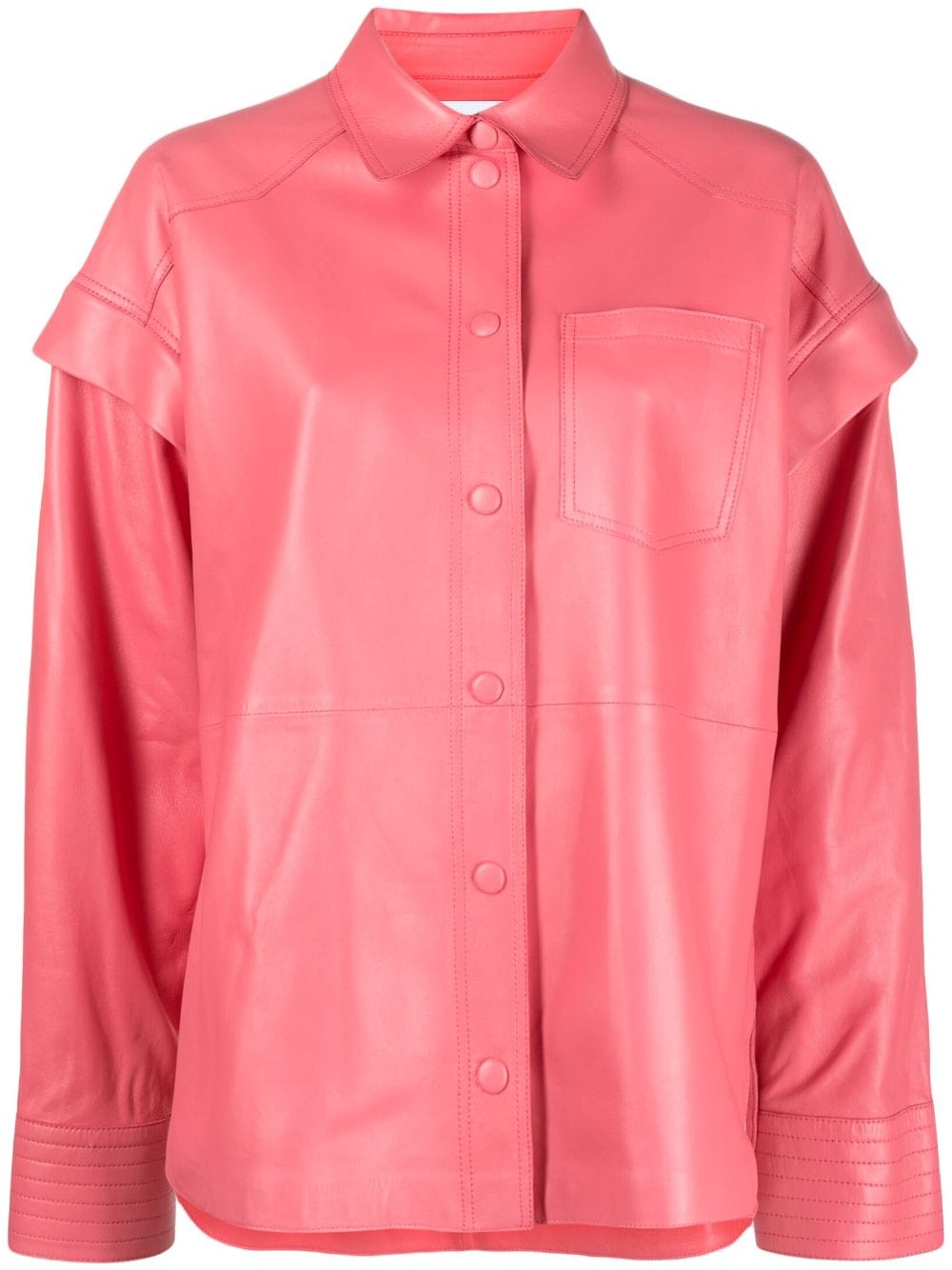 SWORD PINK LEATHER SHIRT