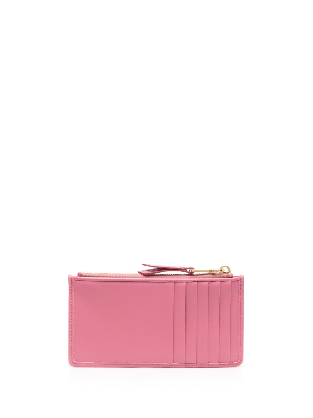 MIUMIU PINK LEATHER CARD HOLDER WITH ZIPPER