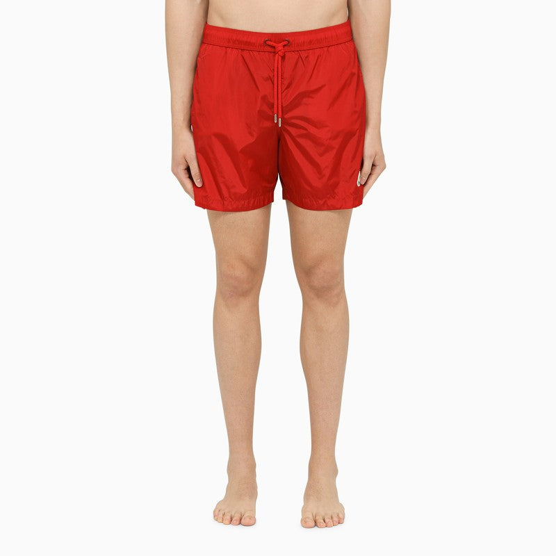 Moncler Red nylon beach boxer shorts