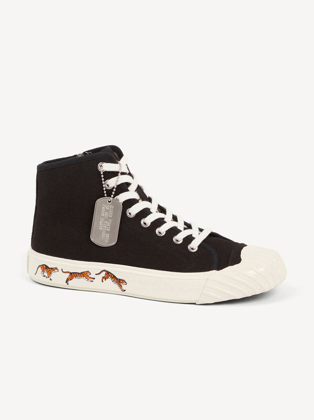 KENZO BLACK ANKLE CANVAS SNEAKERS
