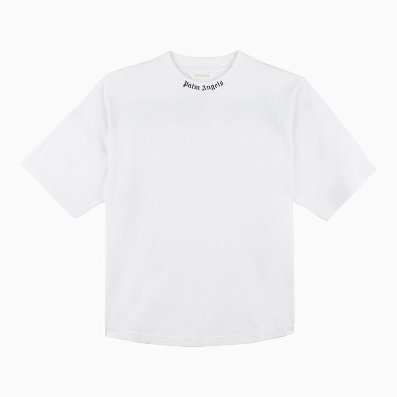 Palm Angels White crewneck T-shirt with logo